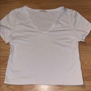 cropped basic white t shirt